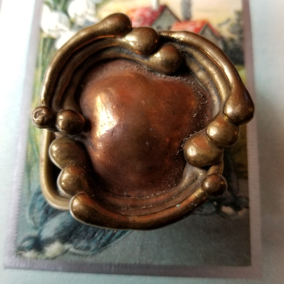 Relisted -Vintage Brutalist belt buckle gold copper tone - Picture 3 of 12